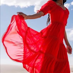 Rachel Parcell NWT Red Tiered Sweetheart neckline Dress